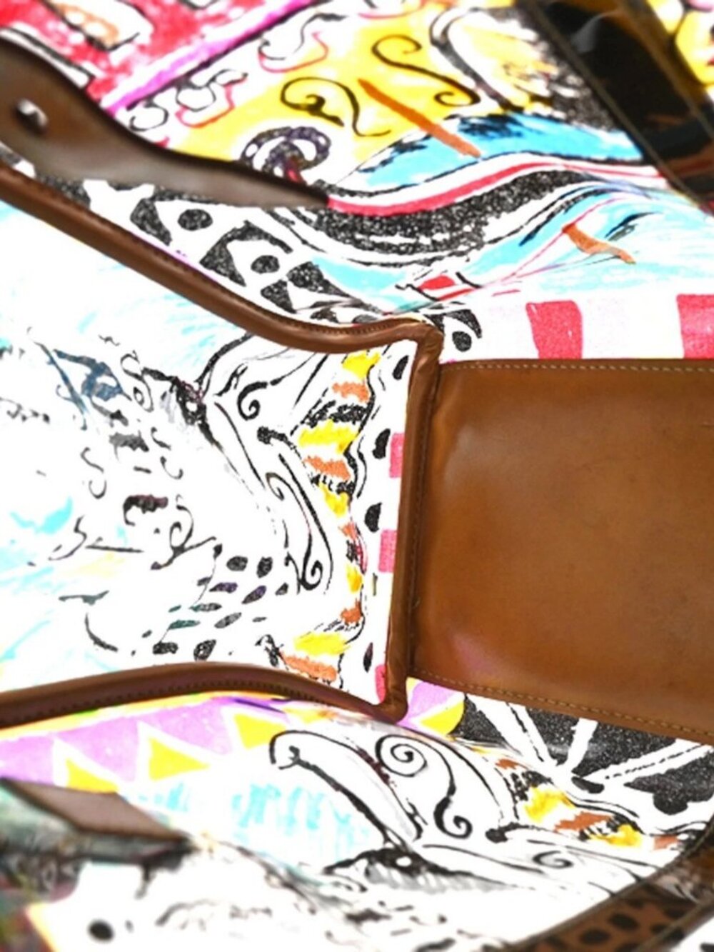 PRADA Venetian Print Shoulder Tote Bag Vinyl Leather Brown SHW Italy 37KD059 - Picture 12 of 13